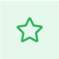 Star icon on green background.