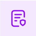 Security icon with purple background.