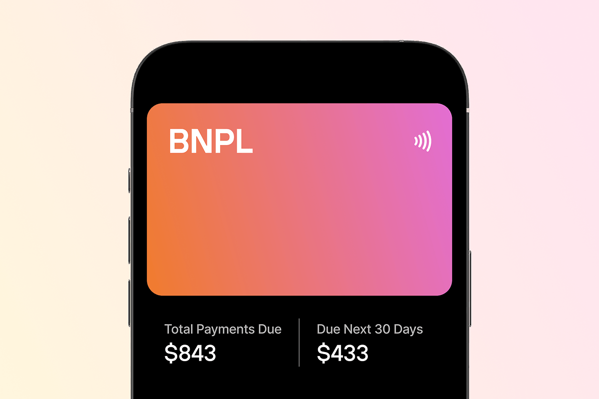 Telephone mockup with BNLP option prompting about partial payment on the light pink background.