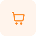Cart icon on the pale orange background.