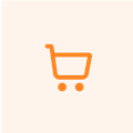 Card icon on the pale orange background.