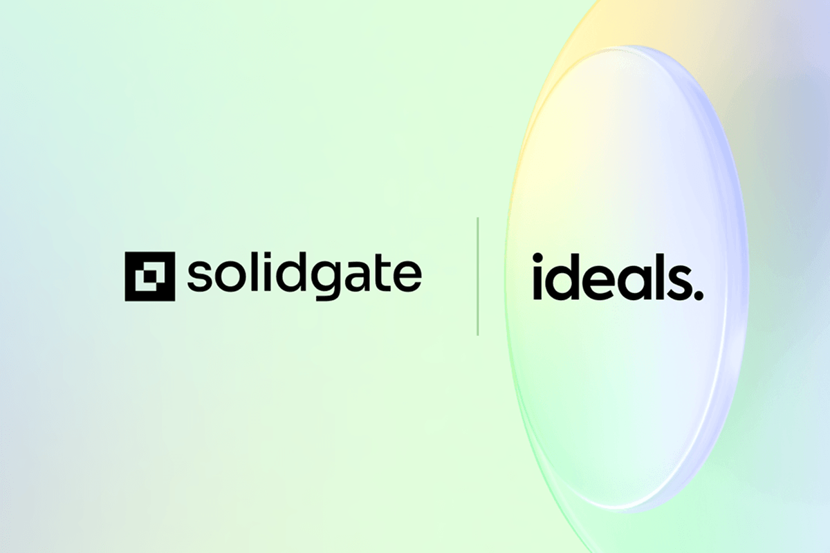 Ideals and Solidgate logo on a light green background