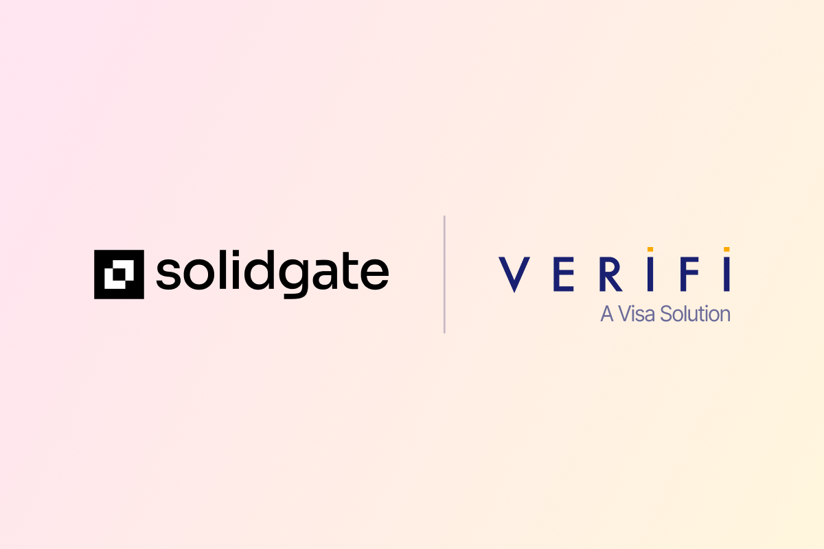 Solidgate and Verifi, a Visa solution, logos.