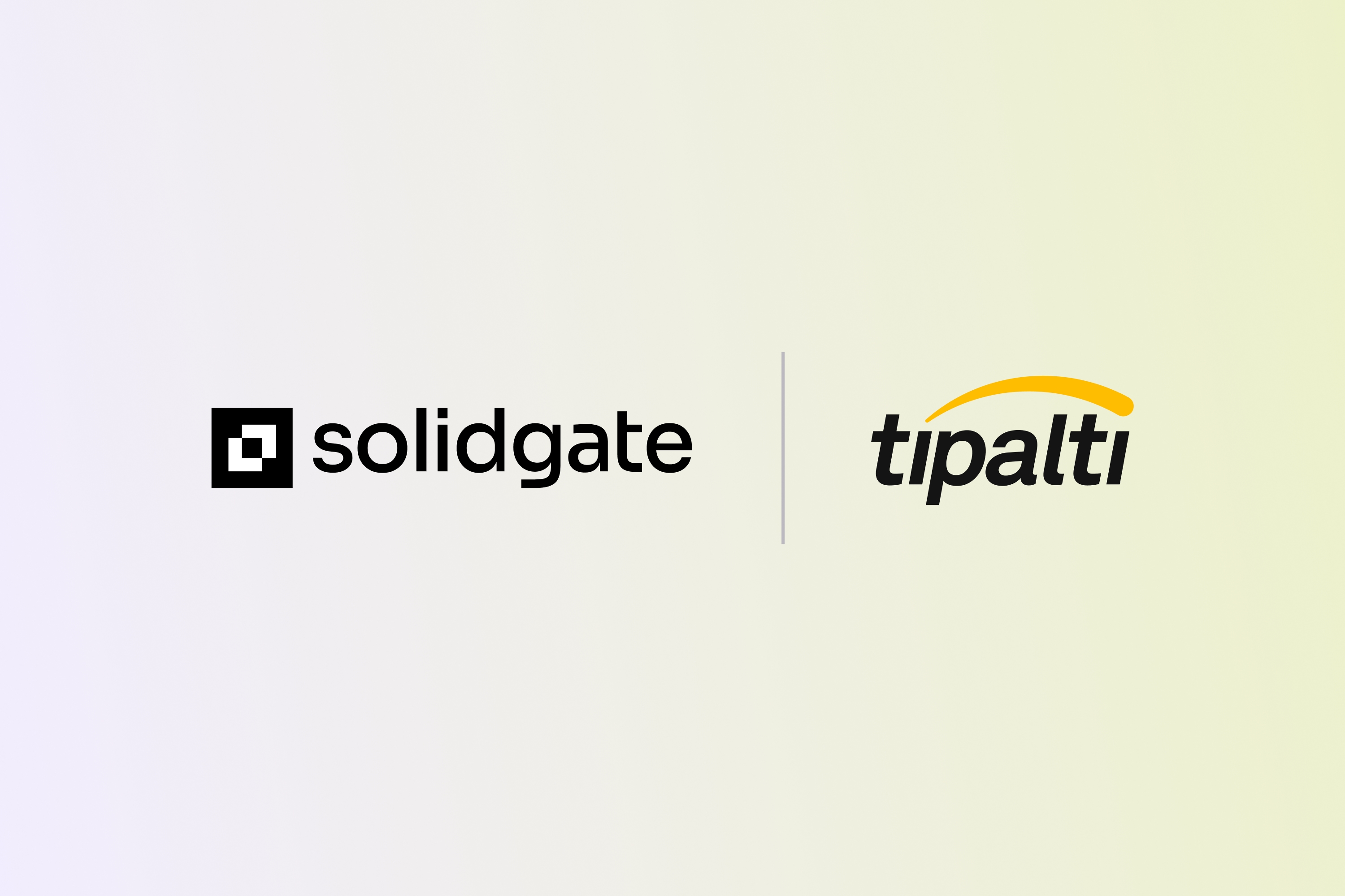 Solidgate and Tipalti logos.
