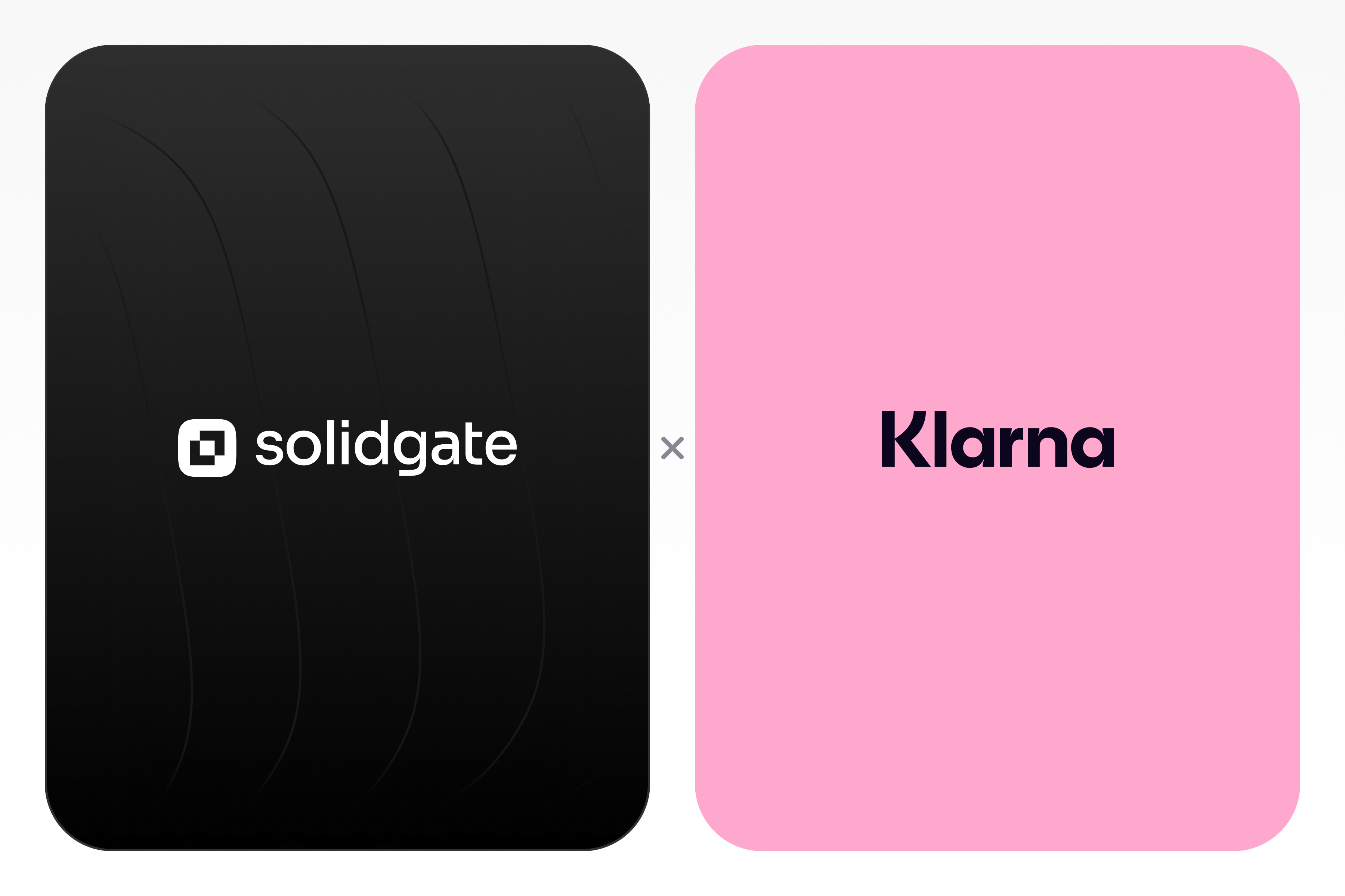 Solidgate and Klarna logos displayed side-by-side, suggesting a new partnership.