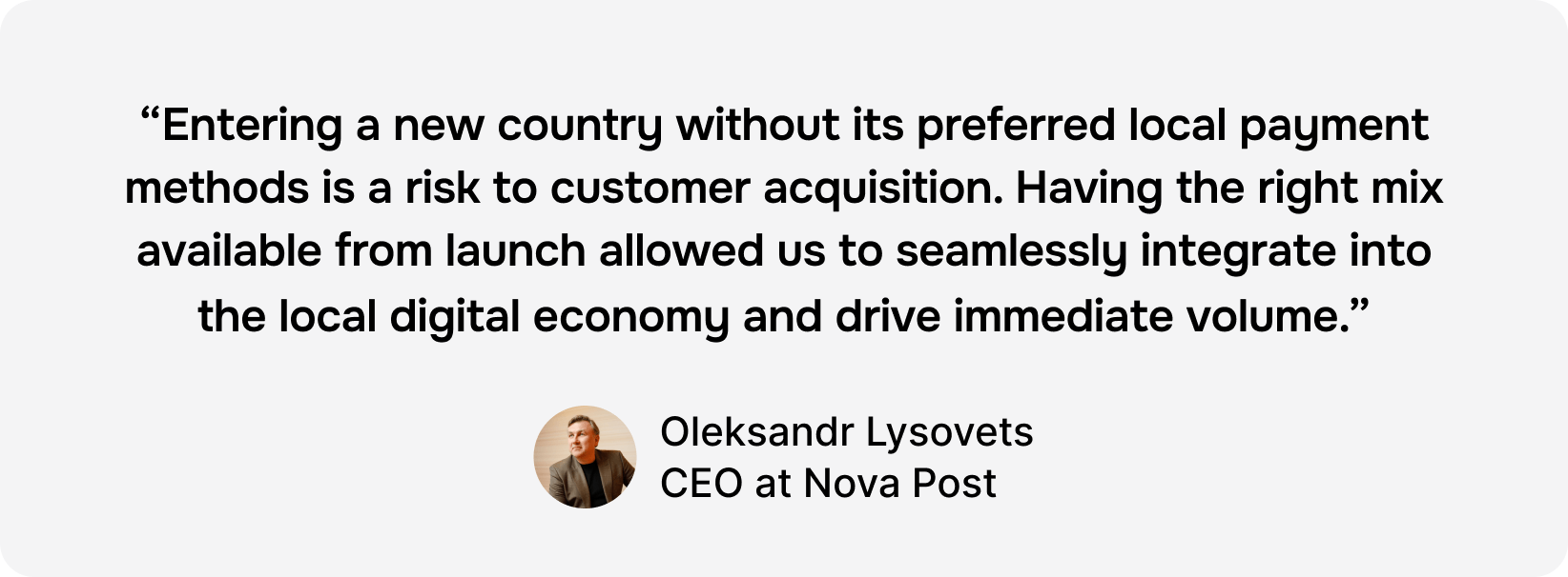 Oleksandr Lysovets from Nova Post discusses local payment methods for successful market entry.
