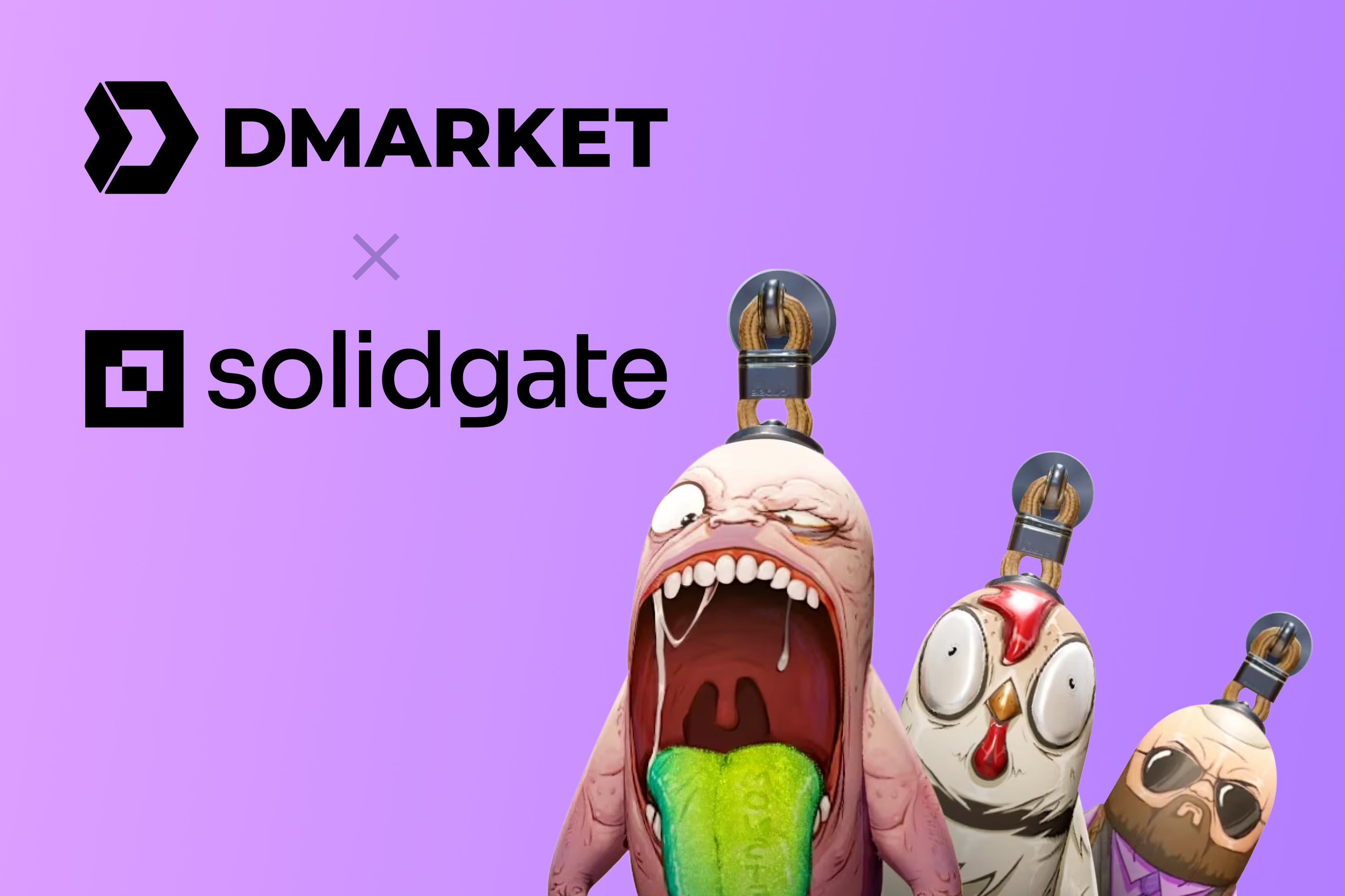 Solidgate and DMarket logos.