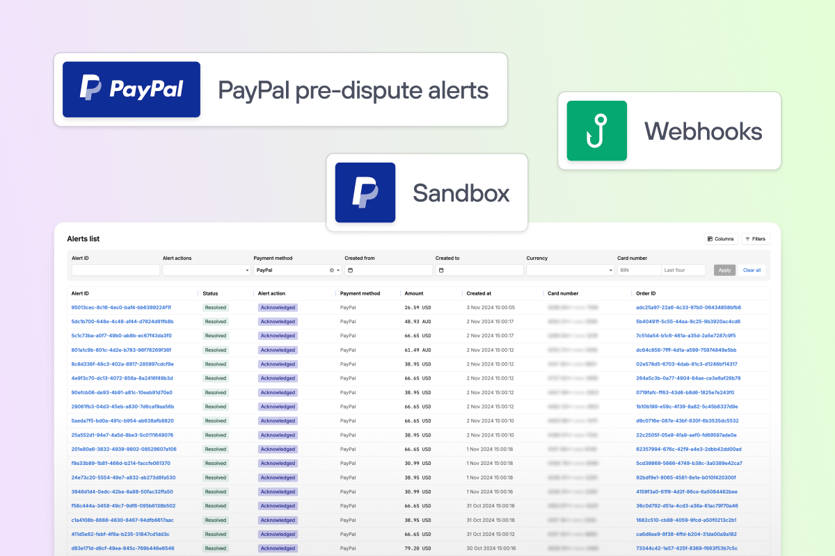 Product updates from October: PayPal alerts, webhooks, and more.