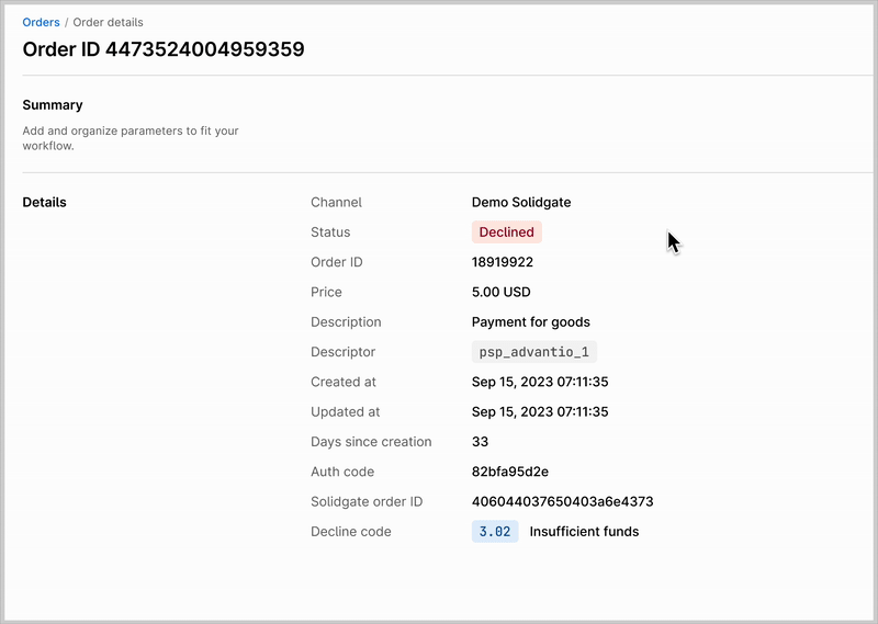 A demonstration of how to customize order details in HUB.