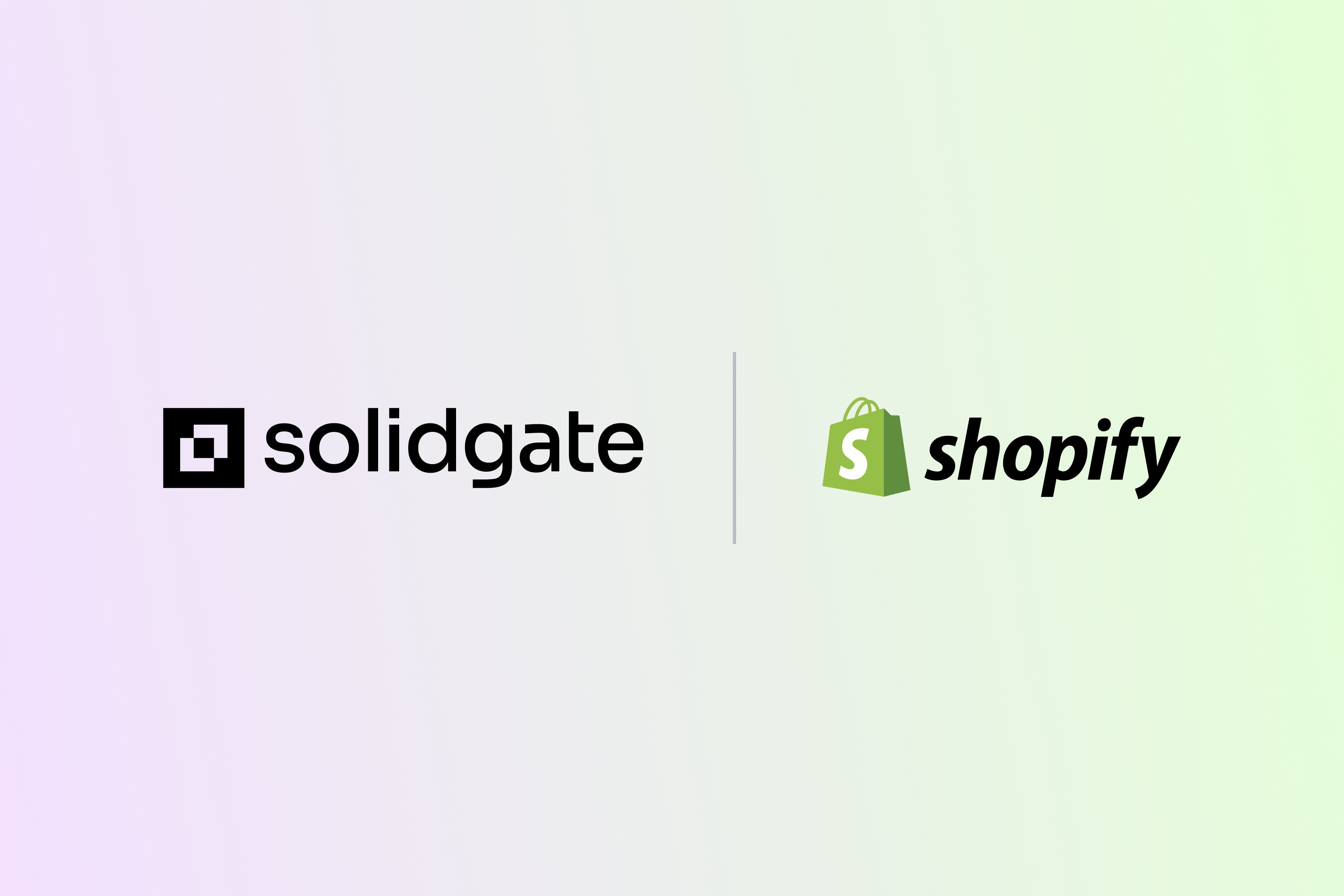 Solidgate and Shopify logos.