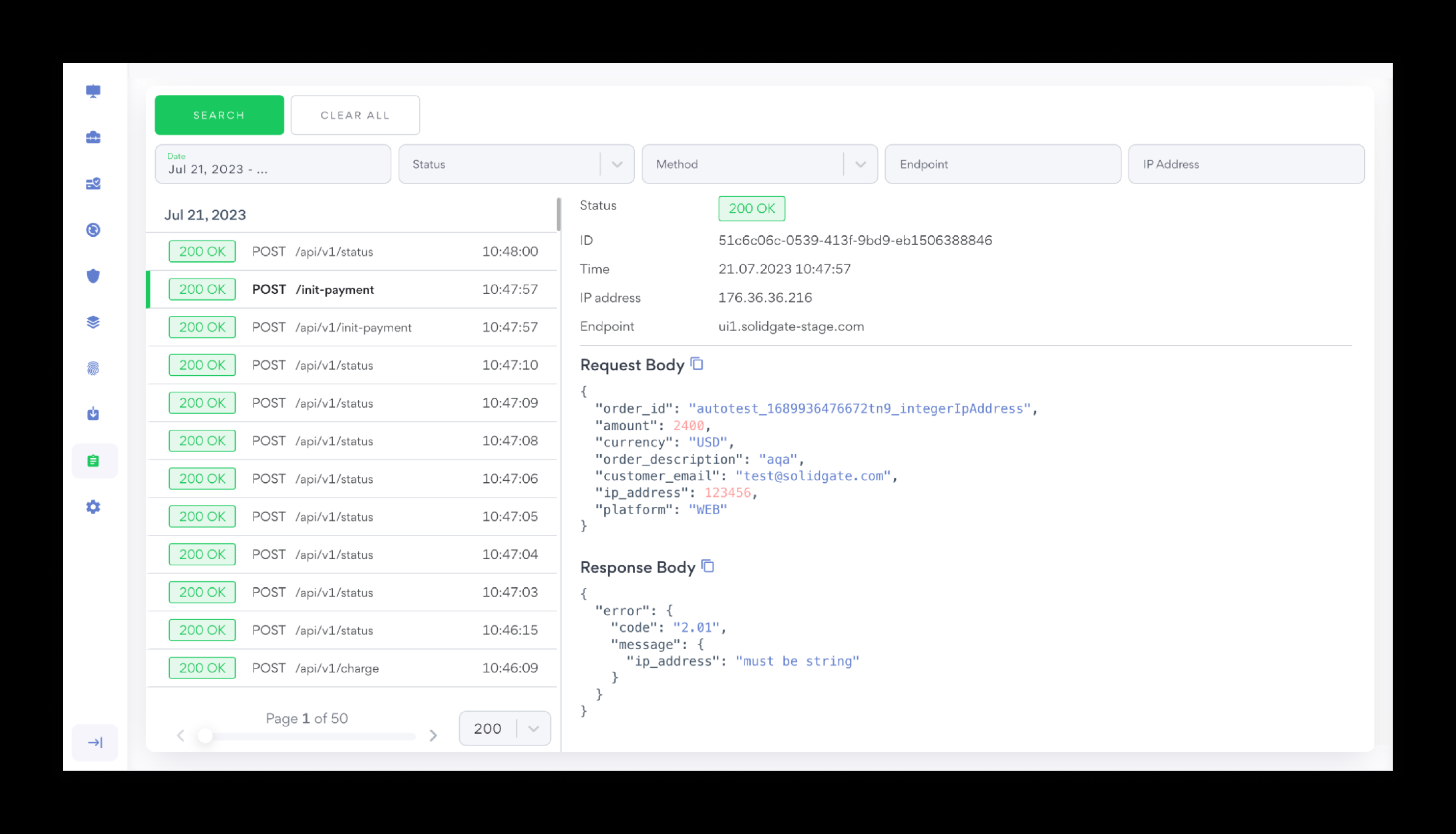 initialization and update requests in solidgate hub