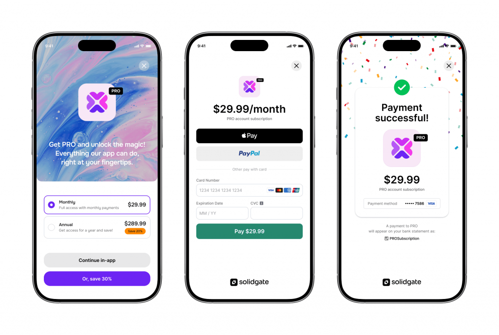 Off app payments Solidgate